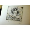  DISEGNO DIPINTO STAMPA GIANNI CASTAGNETO TORINO NUDO EROTICO DONNA 46/160 