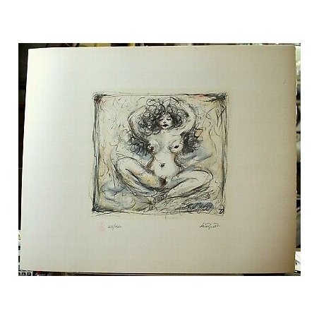  DISEGNO DIPINTO STAMPA GIANNI CASTAGNETO TORINO NUDO EROTICO DONNA 45/160 