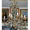 ANTICO LAMPADARIO Maria Teresa CRISTALLO Boemia 900 LEGNO ORO OLD HANGING LAMP