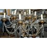 ANTICO LAMPADARIO Maria Teresa CRISTALLO Boemia 900 LEGNO ORO OLD HANGING LAMP