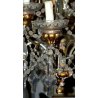 ANTICO LAMPADARIO Maria Teresa CRISTALLO Boemia 900 LEGNO ORO OLD HANGING LAMP