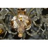 ANTICO LAMPADARIO Maria Teresa CRISTALLO Boemia 900 LEGNO ORO OLD HANGING LAMP