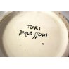 VASO Turi D'ALBISSOLA CERAMICA SMALTATA FIORI GRIGIO STRIATO ROSSO NERO POTTERY
