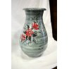 VASO Turi D'ALBISSOLA CERAMICA SMALTATA FIORI GRIGIO STRIATO ROSSO NERO POTTERY