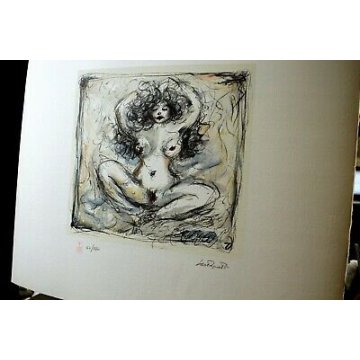  DISEGNO DIPINTO STAMPA GIANNI CASTAGNETO TORINO NUDO EROTICO DONNA 44/160 