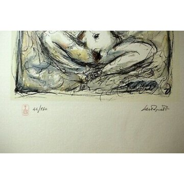  DISEGNO DIPINTO STAMPA GIANNI CASTAGNETO TORINO NUDO EROTICO DONNA 44/160 