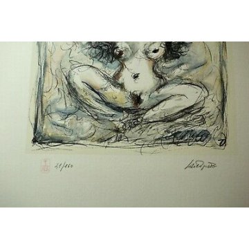  DISEGNO DIPINTO STAMPA GIANNI CASTAGNETO TORINO NUDO EROTICO DONNA 41/160 