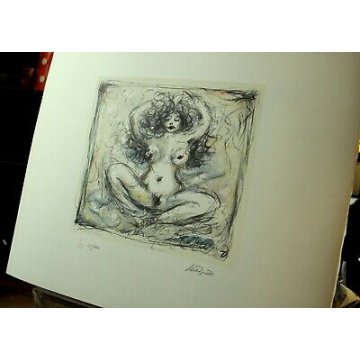  DISEGNO DIPINTO STAMPA GIANNI CASTAGNETO TORINO NUDO EROTICO DONNA 41/160 