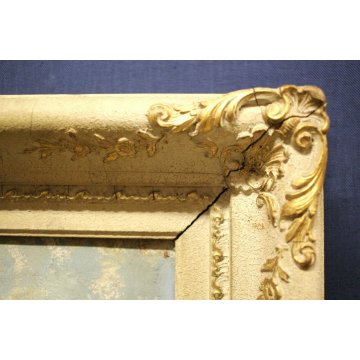 ANTICO QUADRO DIPINTO G. Cavasanti OLIO TAVOLA META'900 CASCINA CORTILE CORNICE