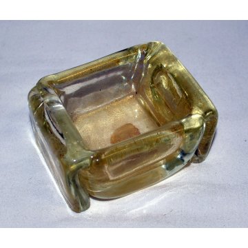 ANTICO VASO POSACENERE ALFREDO BARBINI MURANO VAMSA V.A.M.S.A. GLASS ORO VETRO 