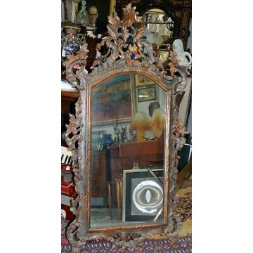 ANTICA SPECCHIERA LIBERTY 900 CORNICE SPECCHIO OLD GOLDEN MIRROR LEGNO QUADRO 