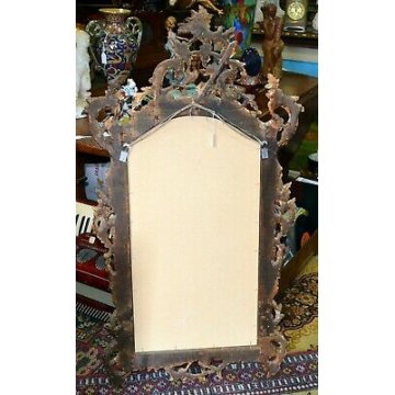 ANTICA SPECCHIERA LIBERTY 900 CORNICE SPECCHIO OLD GOLDEN MIRROR LEGNO QUADRO 