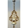 ANTICA LAMPADA epoca 900 LAMPADARIO Liberty VETRO CERAMICA DIPINTO HANGING LAMP