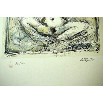  DISEGNO DIPINTO STAMPA GIANNI CASTAGNETO TORINO NUDO EROTICO DONNA 36/160 