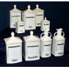 9pz SET ANTICHI ALBARELLI CUCINA PORTASPEZIE BARATTOLI CERAMICA CECOSLOVACCHIA 