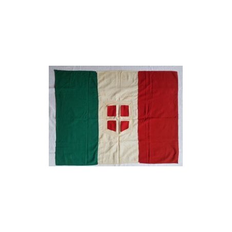 Bandiera Regno d'Italia con stemma Sabaudo