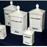 9pz SET ANTICHI ALBARELLI CUCINA PORTASPEZIE BARATTOLI CERAMICA CECOSLOVACCHIA 
