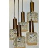 ANTICO LAMPADARIO CASCATA VETRO 1970 DESIGN Stilnovo LAMPADA OLD HANGING LAMP