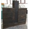 ANTICA CREDENZA ALZATA Luigi XV PROVENZALE MORBIER legno NOCE INTARSIATO 1800