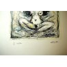  DISEGNO DIPINTO STAMPA GIANNI CASTAGNETO TORINO NUDO EROTICO DONNA 31/160 