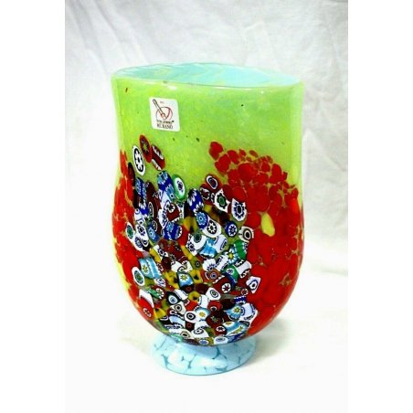 VASO Vetro artistico 033 SOFFIATO MURANO MURRINA DESIGN Imperio Rossi h 18 cm