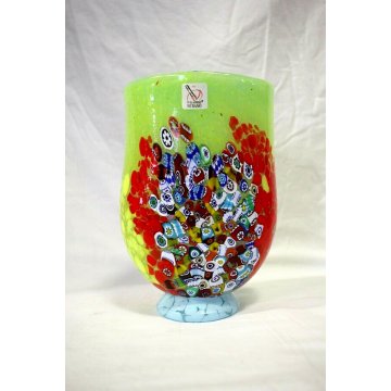 VASO Vetro artistico 033 SOFFIATO MURANO MURRINA DESIGN Imperio Rossi h 18 cm