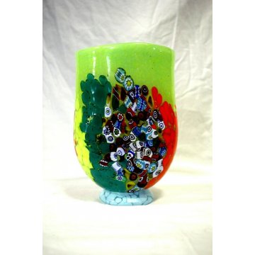 VASO Vetro artistico 033 SOFFIATO MURANO MURRINA DESIGN Imperio Rossi h 18 cm