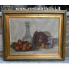 ANTICO QUADRO DIPINTO Marchetti NATURA MORTA FRUTTA VASO BOTTIGLIA OLD PAINTING