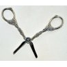 ANTICA GRANDE COPPA CRISTALLO FORBICI DENMARK HANS JENSEN UVA SCISSOR ARGENTO