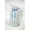 VASO VETRO SOFFIATO MURANO FIOCCO E RIGHE 60/70 DESIGN GLASS VINTAGE