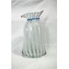VASO VETRO SOFFIATO MURANO FIOCCO E RIGHE 60/70 DESIGN GLASS VINTAGE