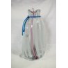 VASO VETRO SOFFIATO MURANO FIOCCO E RIGHE 60/70 DESIGN GLASS VINTAGE