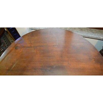 GRANDE ANTICO TAVOLO IMPERO ROTONDO ø140 legno NOCE allungabile EPOCA 800 TABLE