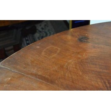 GRANDE ANTICO TAVOLO IMPERO ROTONDO ø140 legno NOCE allungabile EPOCA 800 TABLE