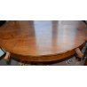 GRANDE ANTICO TAVOLO IMPERO ROTONDO ø140 legno NOCE allungabile EPOCA 800 TABLE