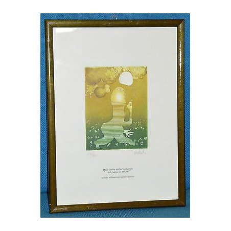ANTICO QUADRO Pedroli INCISIONE epoca 1984 MILANO litografia ASTRATTO dipinto