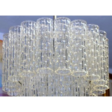 LAMPADARIO TRONCHI Toni Zuccheri VENINI  60 OLD ICE GLASS CHANDELIER corteccia