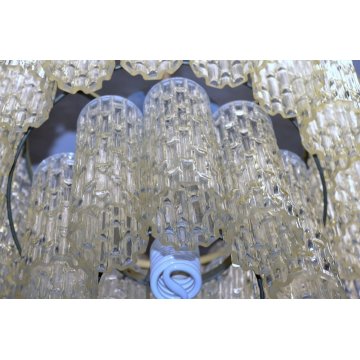 LAMPADARIO TRONCHI Toni Zuccheri VENINI  60 OLD ICE GLASS CHANDELIER corteccia