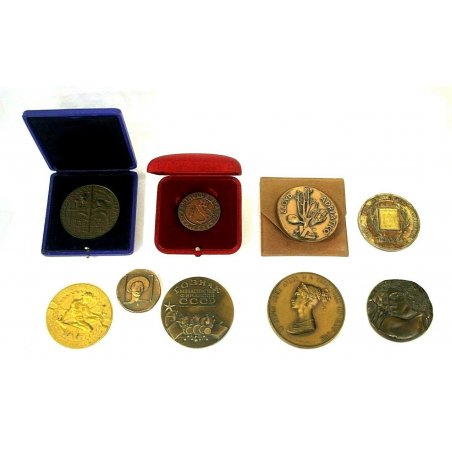 LOTTO 9 MEDAGLIE MEDALS BRONZO NUMISMATICA M.Mascherini Johnson Mistruzzi EPOCA