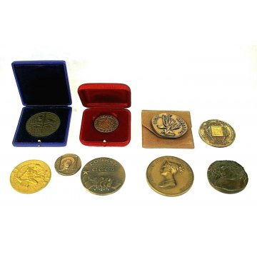 LOTTO 9 MEDAGLIE MEDALS BRONZO NUMISMATICA M.Mascherini Johnson Mistruzzi EPOCA