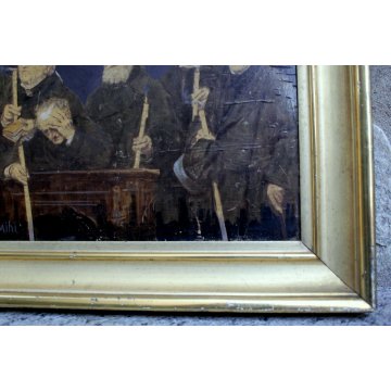 QUADRO COLLAGE TAVOLA Gilardi Pier Celestino Hodie mihi cras tibi  '900 CORNICE 