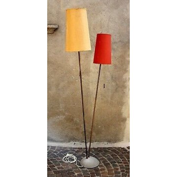 LAMPADA DA TERRA anni 40/50 DUE STELI DESIGN FLOOR LAMP MID CENTURY GERMANY OLD