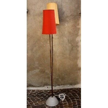 LAMPADA DA TERRA anni 40/50 DUE STELI DESIGN FLOOR LAMP MID CENTURY GERMANY OLD