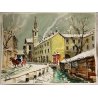DIPINTO Antonello Zecca ACQUERELLO PAESAGGIO NEVE MILANO SCOMPARSA Via Magolfa