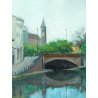 DIPINTO FIRMATO ROBERTO D'AMBROSIO NAVIGLIO QUADRO OLIO SALERNO TRIESTE MILANO