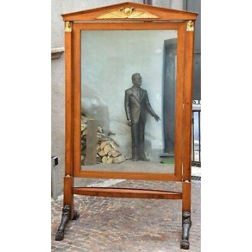 ANTICA SPECCHIERA BASCULANTE IMPERO 1800 SFINGE NOCE PSICHE SPECCHIO OLD MIRROR