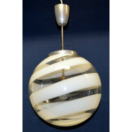 RARO LAMPADARIO SFERA FASCE VASO VENINI MURANO DESIGN CARLO SCARPA 1940 LAMP 