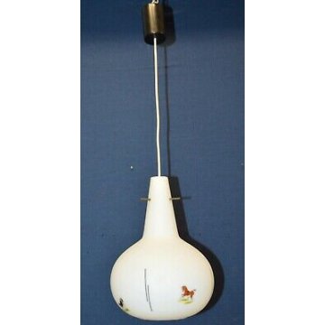 ANTICO LAMPADARIO VETRO 1960 DESIGN Stilnovo LAMPADA SOFFITTO OLD HANGING LAMP