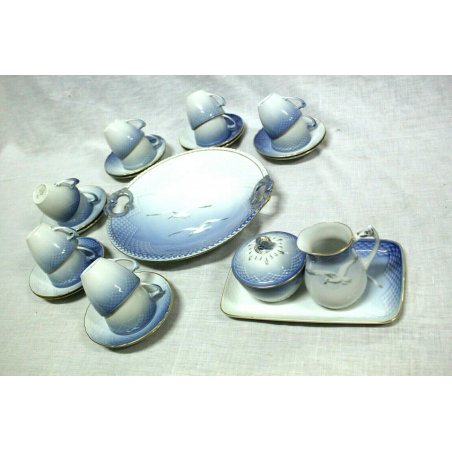 RARO SERVIZIO CAFFE Gabbiani da 12ROYAL COPENHAGEN porcellana SEAGULL VINTAGE