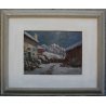 ANTICO QUADRO Benedetto Ghivarello 1929 PAESAGGIO BORGO MONTANO TORINESE NEVE 
